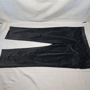 Dobell Y2k Vintage Black Straight Velvet Trousers‎ US46x30 UK44 Euro60